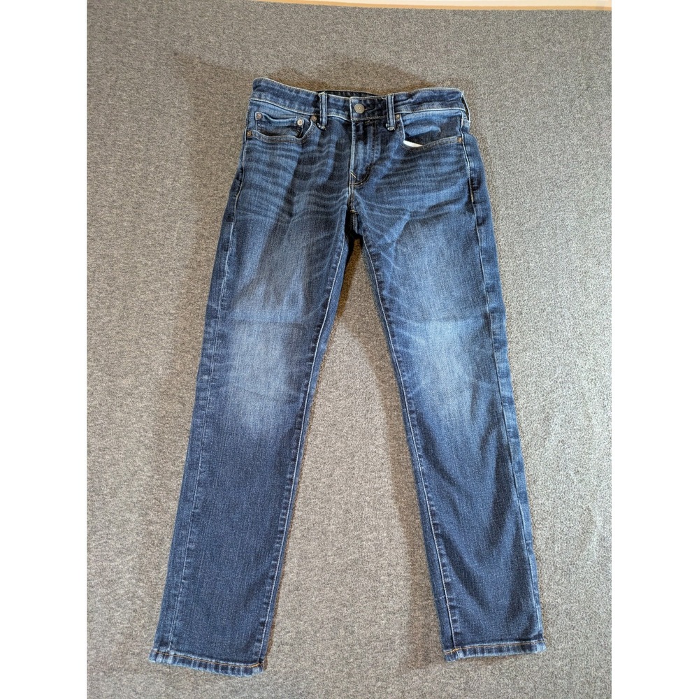 American Eagle Jeans Men 31x30 Blue Airflex Slim Straight Whiskered